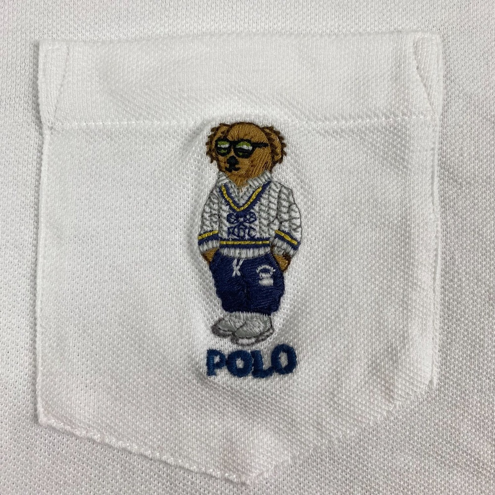Ralph Lauren Polo Bear Mesh Shirt Men 2XL XXL solid white pocket embroidered - Picture 2 of 14